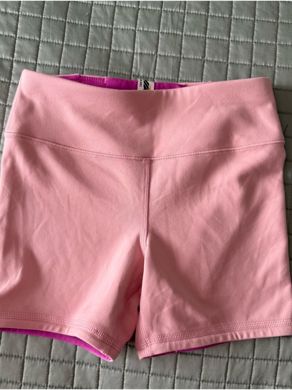 Avia Light Pink Girls Bike Shorts with Magenta Lining